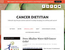 Tablet Screenshot of cancerdietitian.com